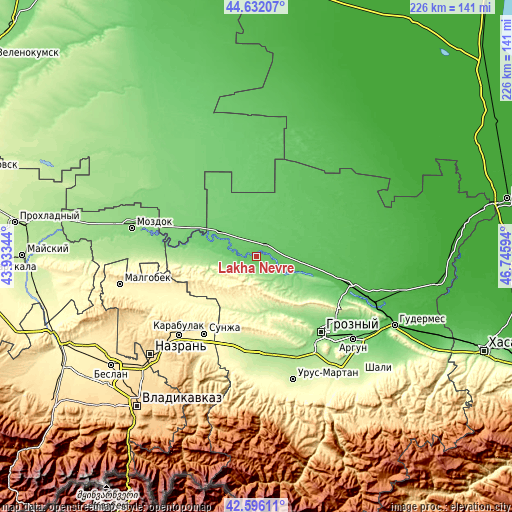 Topographic map of Lakha Nëvre