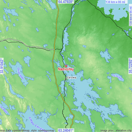 Topographic map of Nadvoitsy