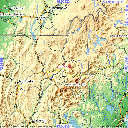 Topographic map of Guildhall