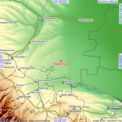 Topographic map of Nadezhda