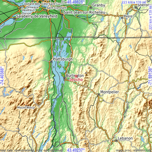 Topographic map of Jericho