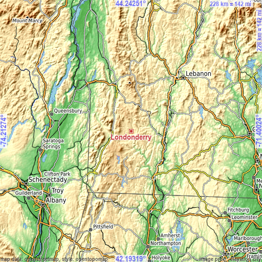 Topographic map of Londonderry