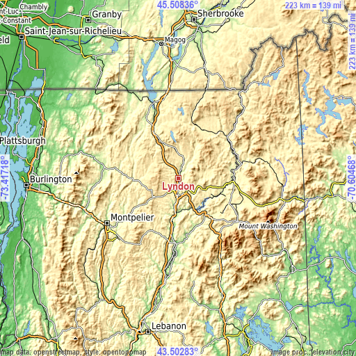 Topographic map of Lyndon