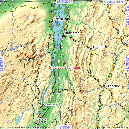 Topographic map of Middlebury (village)