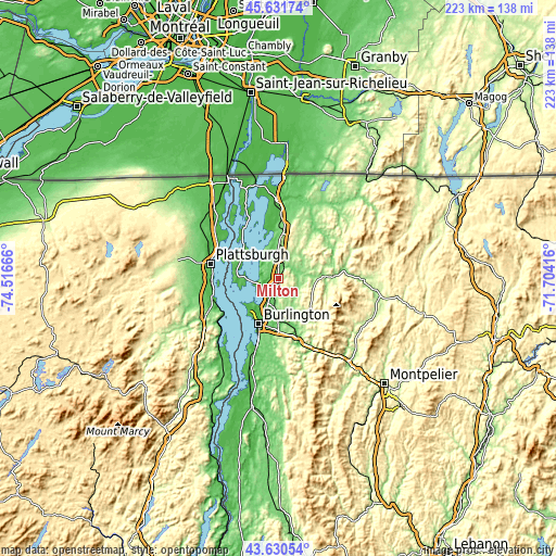 Topographic map of Milton