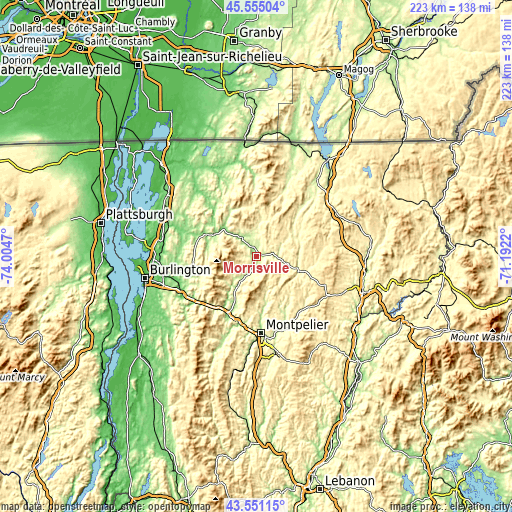 Topographic map of Morrisville