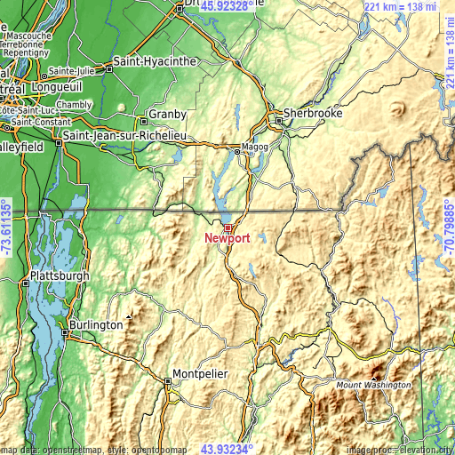 Topographic map of Newport