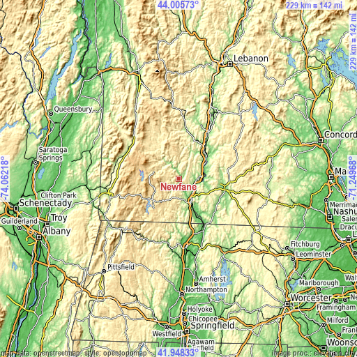 Topographic map of Newfane