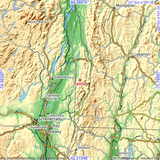 Topographic map of Pawlet