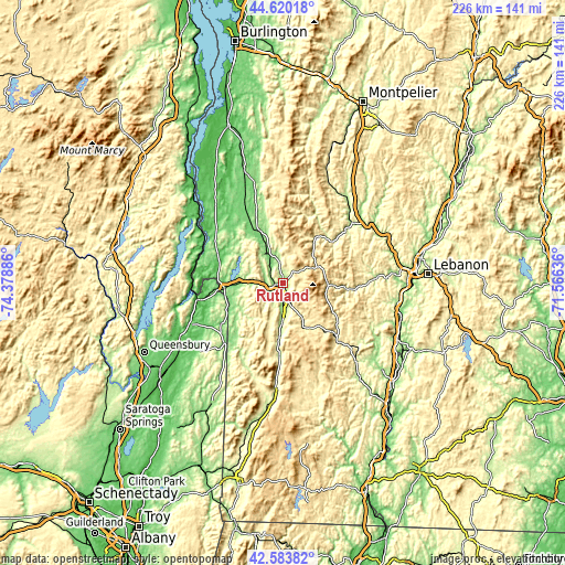 Topographic map of Rutland