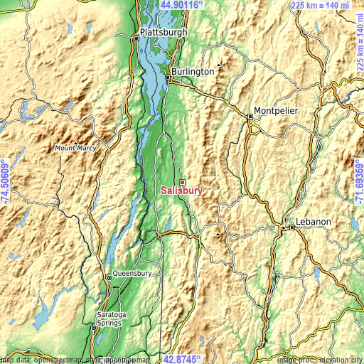 Topographic map of Salisbury