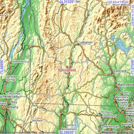 Topographic map of Springfield