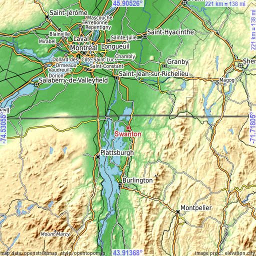 Topographic map of Swanton