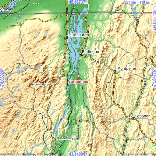 Topographic map of Vergennes