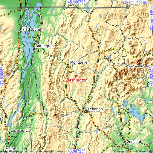 Topographic map of Washington