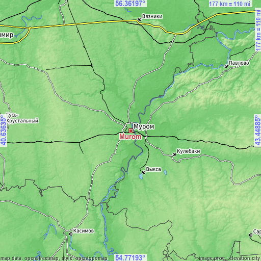 Topographic map of Murom