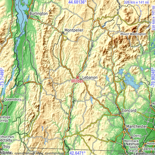 Topographic map of Wilder