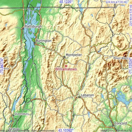 Topographic map of Williamstown