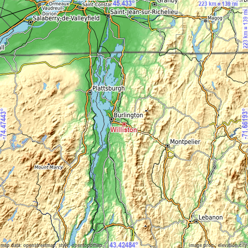 Topographic map of Williston