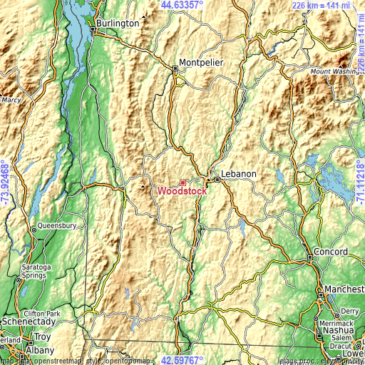 Topographic map of Woodstock