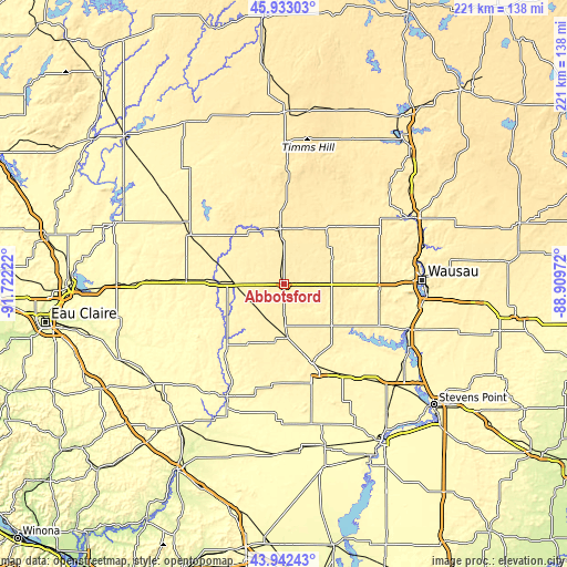 Topographic map of Abbotsford