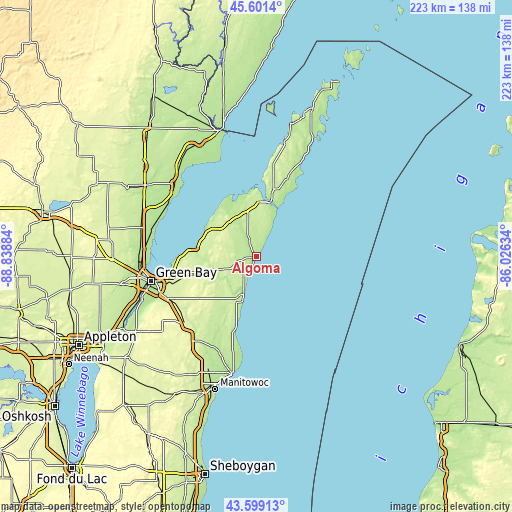 Topographic map of Algoma