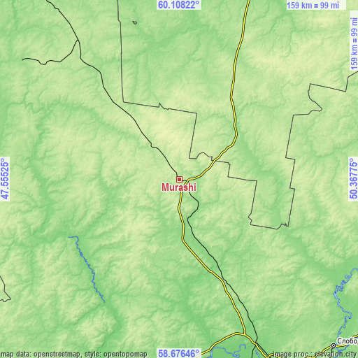 Topographic map of Murashi