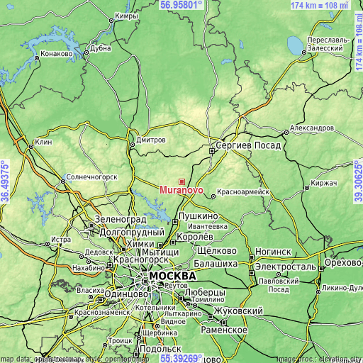 Topographic map of Muranovo