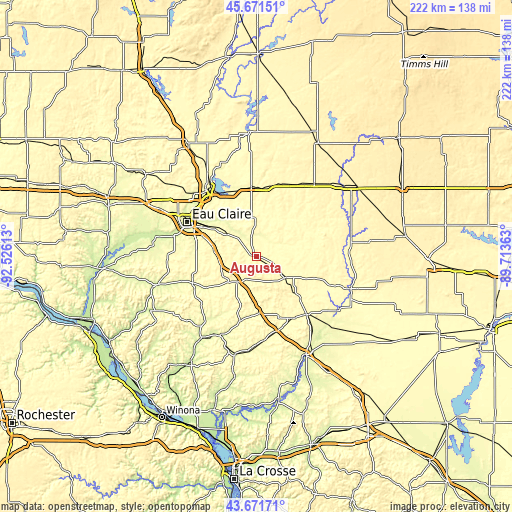 Topographic map of Augusta