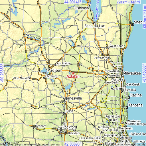 Topographic map of Aztalan