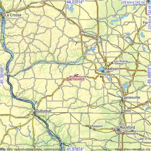 Topographic map of Barneveld