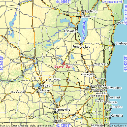 Topographic map of Beaver Dam