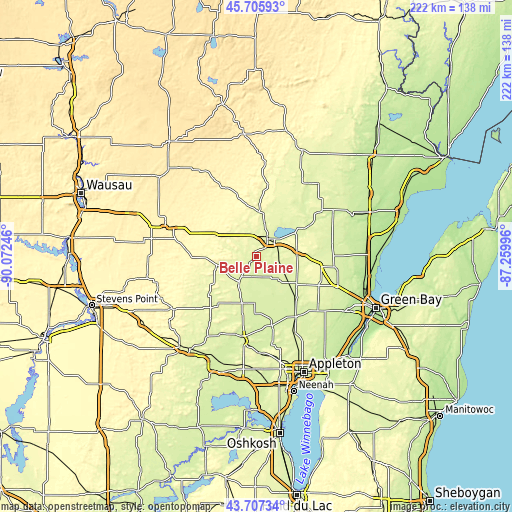 Topographic map of Belle Plaine