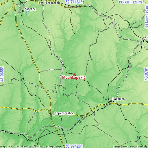 Topographic map of Muchkapskiy