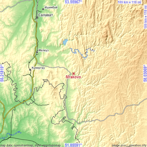 Topographic map of Mrakovo