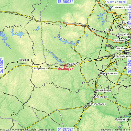 Topographic map of Mozhaysk