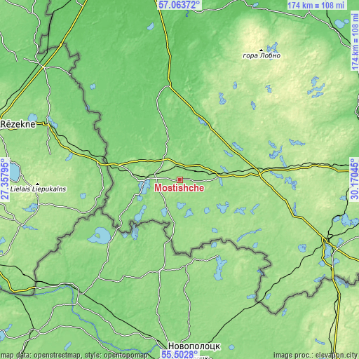 Topographic map of Mostishche