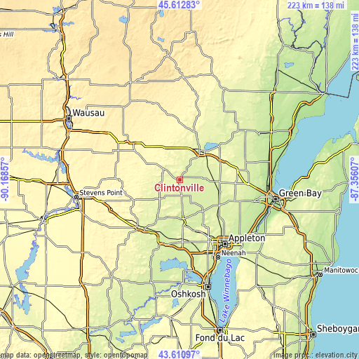 Topographic map of Clintonville