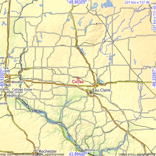 Topographic map of Colfax