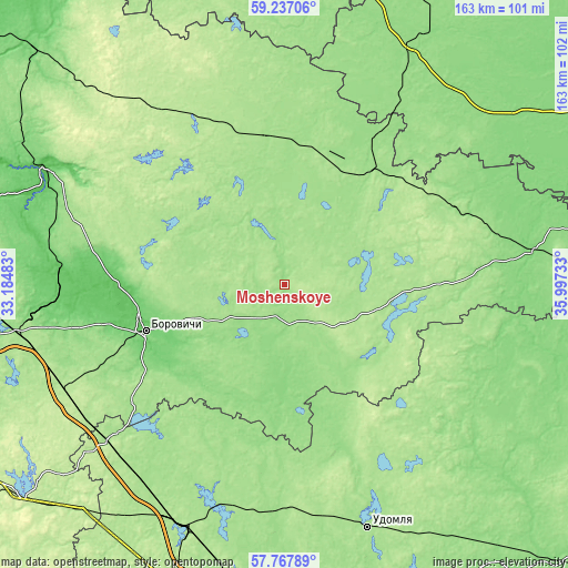 Topographic map of Moshenskoye