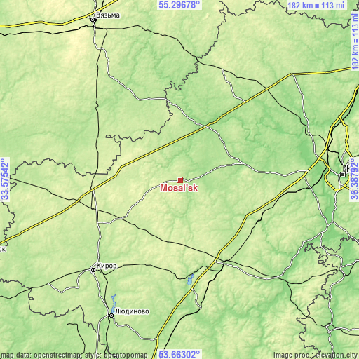 Topographic map of Mosal’sk