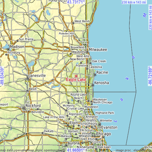 Topographic map of Eagle Lake