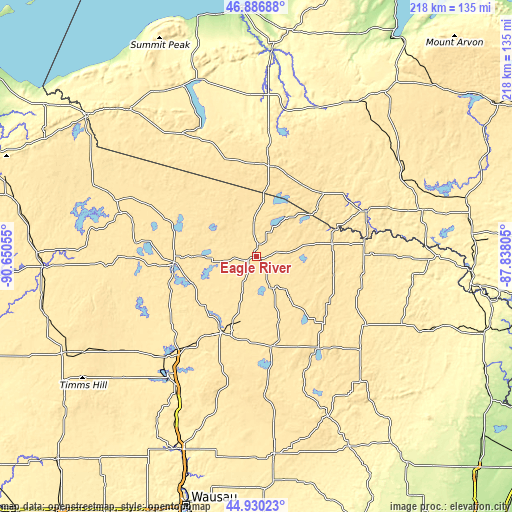 Topographic map of Eagle River