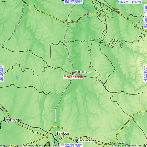 Topographic map of Morshansk