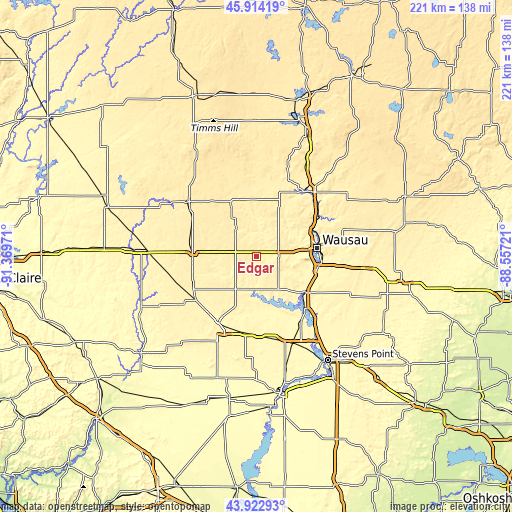 Topographic map of Edgar