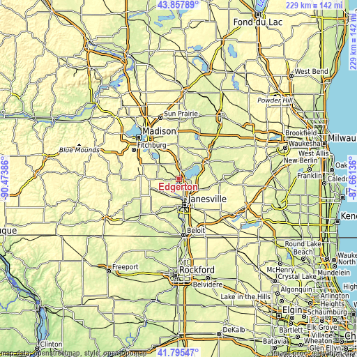 Topographic map of Edgerton