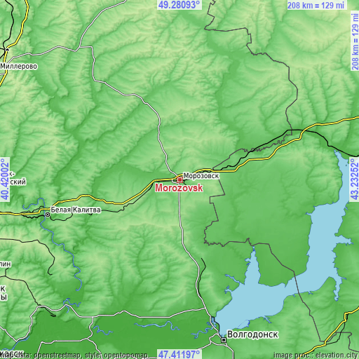 Topographic map of Morozovsk