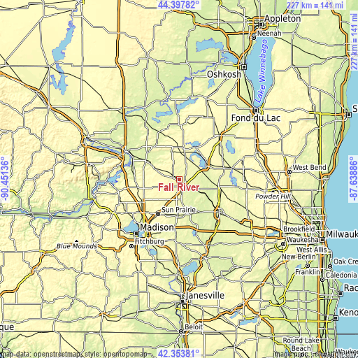 Topographic map of Fall River