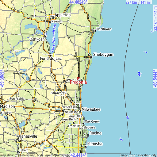 Topographic map of Fredonia