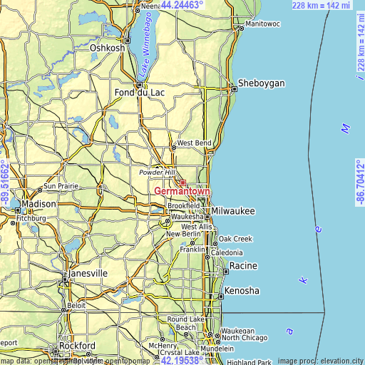 Topographic map of Germantown